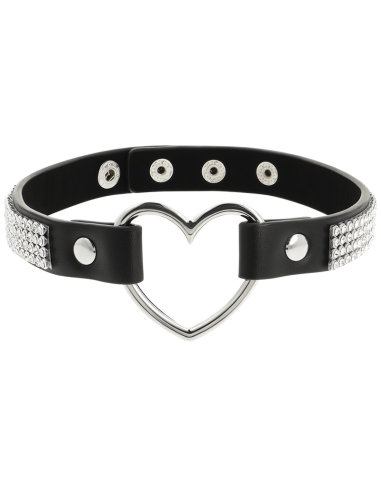 Coquette chic desire - choker cuero vegano corazon