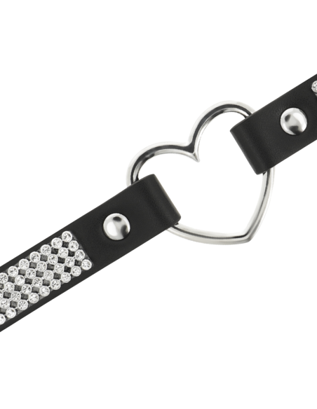 Coquette chic desire - choker cuero vegano corazon