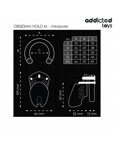 Addicted toys locked - obsidian hold jaula para pene talla m