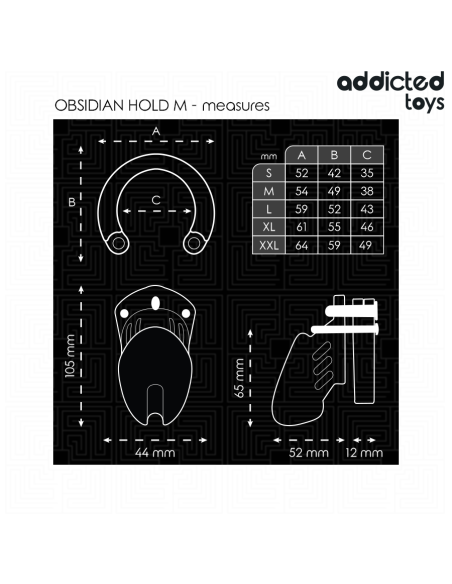 Addicted toys locked - obsidian hold jaula para pene talla m