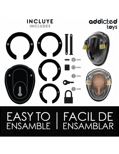 Addicted toys locked - keyless restraint jaula para pene 11,5 cm