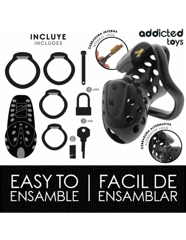 Addicted toys locked - chained hollow jaula para pene 10,5 cm