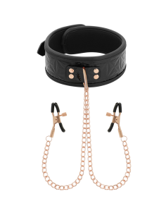 Begme - black edition collar con cadenas y pinzas pezones con forro de neopreno