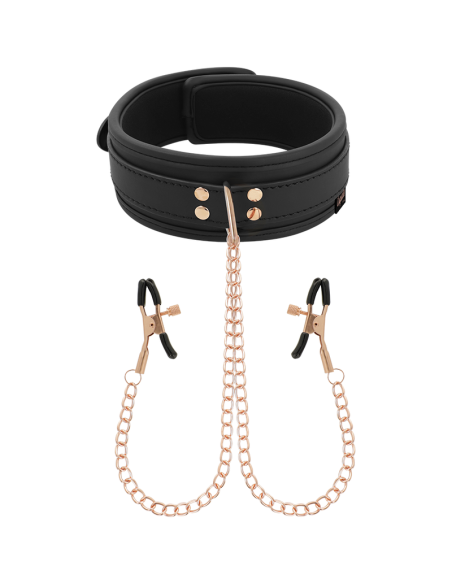 Coquette chic desire - fantasy collar con pinzas pezones con forro de neopreno
