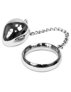 Metal hard - cock ring 40mm + cadena con bola metal 2