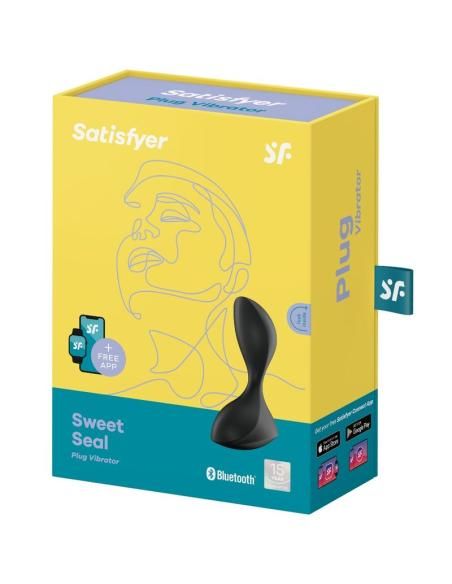 Satisfyer - sweet seal plug vibrador app negro