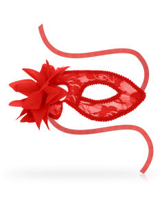 Ohmama - masks antifaz con encajes y flor rojo 2