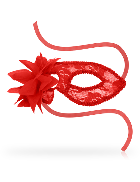 Ohmama - masks antifaz con encajes y flor rojo