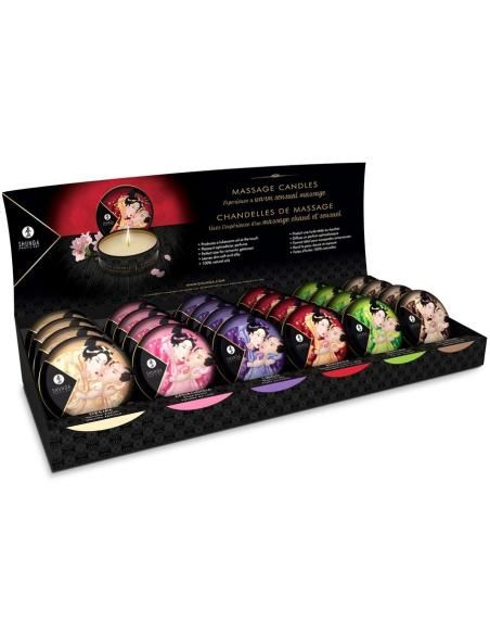 Shunga - mini caress by candlelight display velas masaje 24 uds