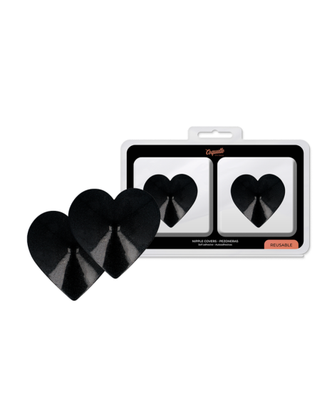 Coquette chic desire - cubre pezones metal corazones negros