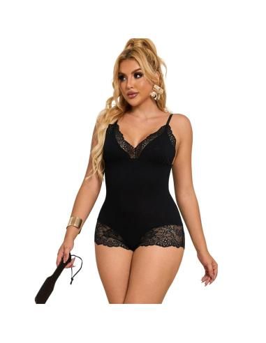 Subblime - teddy detalle encaje floral negro l/xl