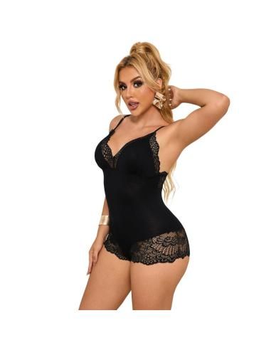 Subblime - teddy detalle encaje floral negro s/m