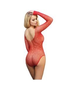 Subblime - 952303 body de rejilla brillante con hombros descubiertos manga larga rojo talla Única 2