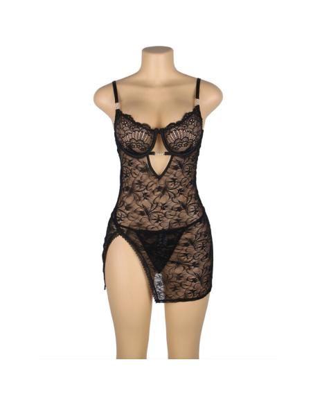 Subblime - 954185 babydoll de encaje con tirantes ajustables negro s/m