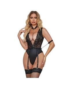Subblime - 954390 body sexy con ligueros negro l/xl