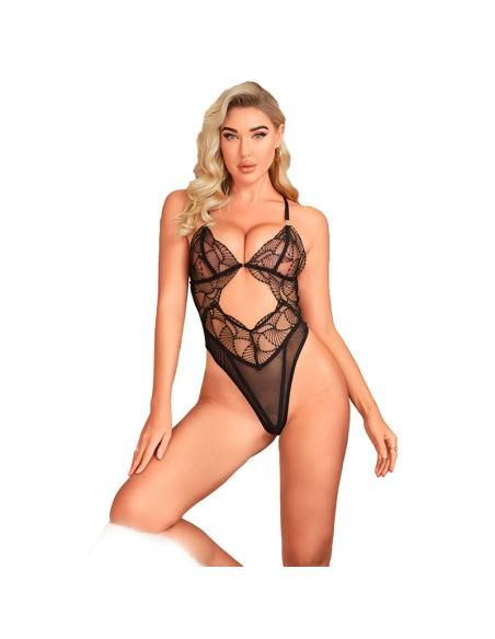 Subblime - 955229 body transparente con encaje hueco negro l/xl