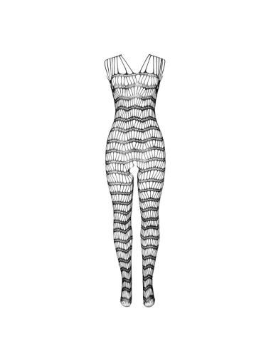 Subblime - 951696 bodystocking crotchless de rejilla con tiras en hombros negro talla Única