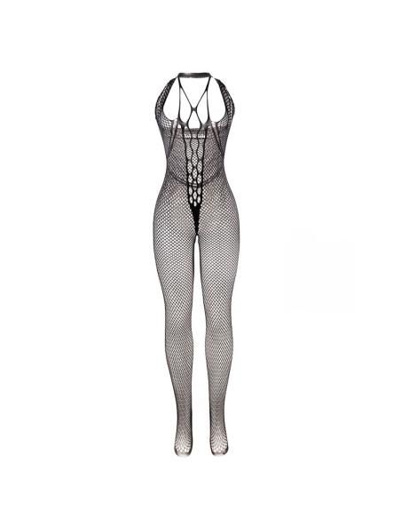 Subblime - 951788 bodystocking largo de rejilla tirantes en pecho y espalda negro talla Única