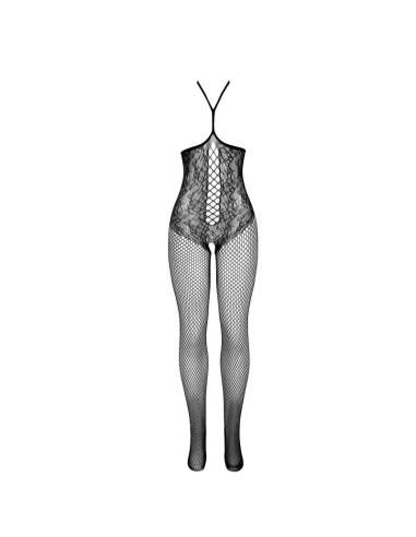 Subblime - 951849 bodystocking de rejilla copa abierta y cuello halter negro talla Única