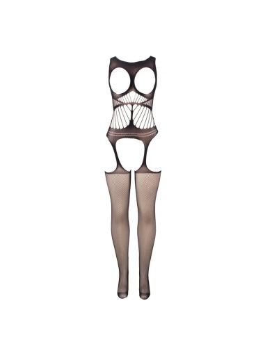 Subblime - 951900 bodystocking crotchless de rejilla con copa y hombros abiertos negro talla Única