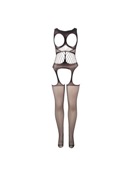 Subblime - 951900 bodystocking crotchless de rejilla con copa y hombros abiertos negro talla Única