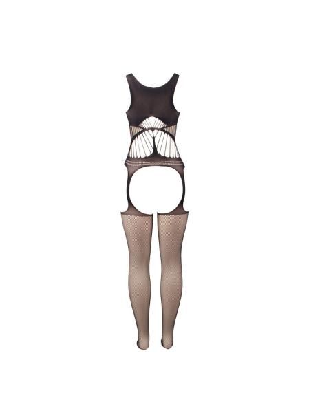 Subblime - 951900 bodystocking crotchless de rejilla con copa y hombros abiertos negro talla Única