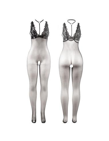 Subblime - 951993 bodystocking crotchless de rejilla transparente negro talla Única