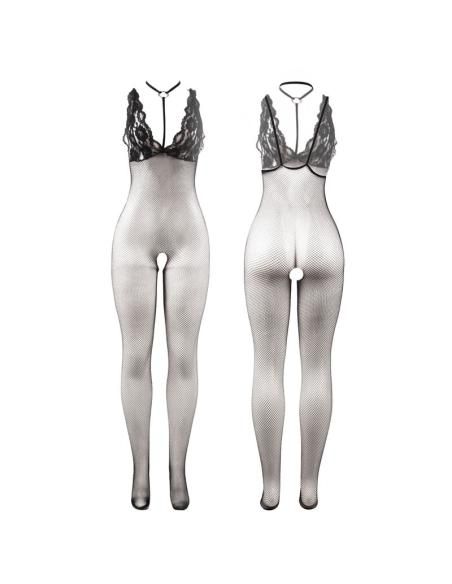 Subblime - 951993 bodystocking crotchless de rejilla transparente negro talla Única
