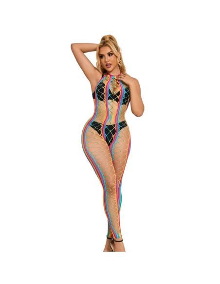Subblime - 952358 bodystocking de rejilla cuello halter arcoiris xs/m