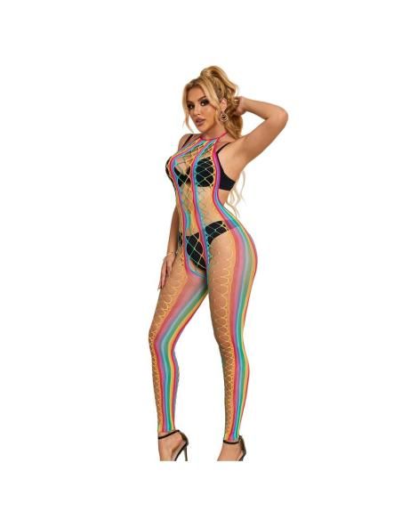 Subblime - 952358 bodystocking de rejilla cuello halter arcoiris xs/m