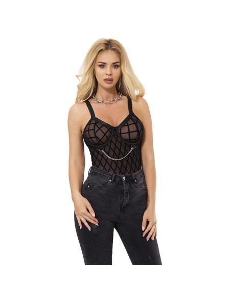 Subblime - 954277 body con cadenas + ligueros negro l/xl