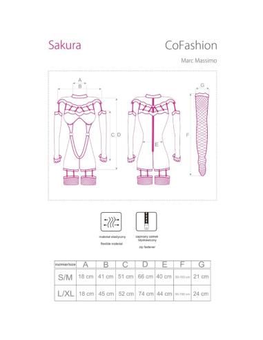Livco corsetti fashion - sakura cf 90357 mono + guantes largos + ligueros negro s/m
