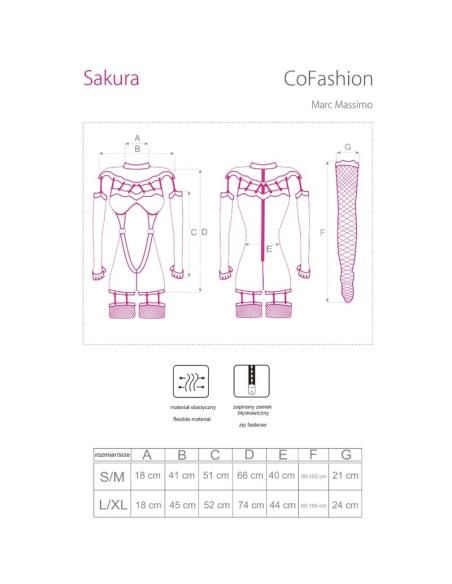 Livco corsetti fashion - sakura cf 90357 mono + guantes largos + ligueros negro l/xl