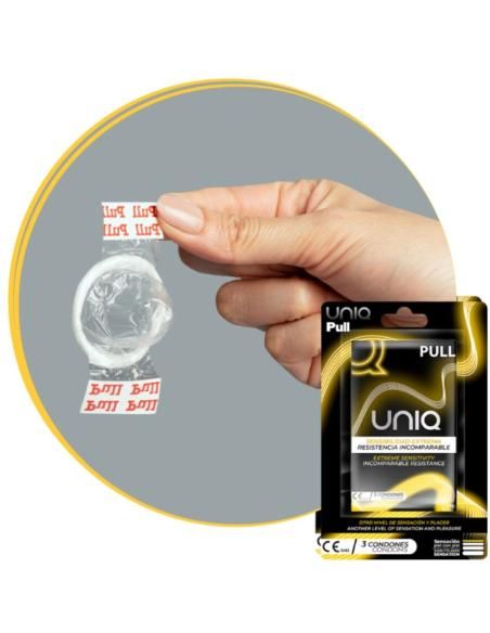 Uniq - pull preservativos con tiras sin lÁtex 3 unidades