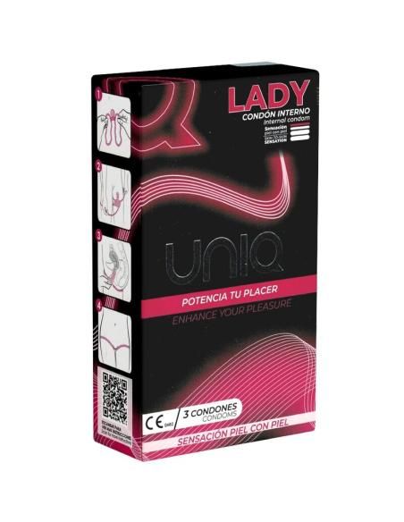 Uniq - lady condom preservativos femeninos con liguero sin latex 3 unidades