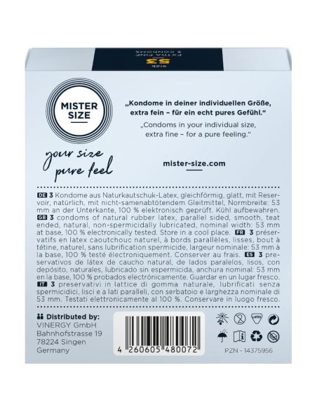 Mister size - preservativos talla m 53 mm (3 unidades)