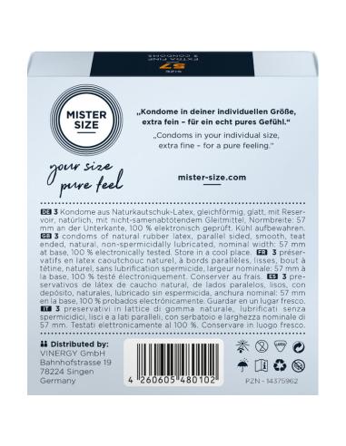Mister size - preservativos talla l 57 mm (3 unidades)
