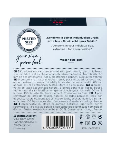 Mister size - preservativos talla xl 60 mm (3 unidades)