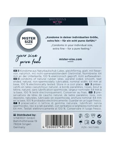 Mister size - preservativos talla xxl 64 mm (3 unidades)