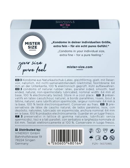 Mister size - preservativos talla xxl 64 mm (3 unidades)