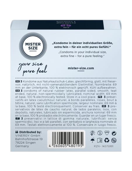 Mister size - preservativos talla xxxl 69 mm (3 unidades)