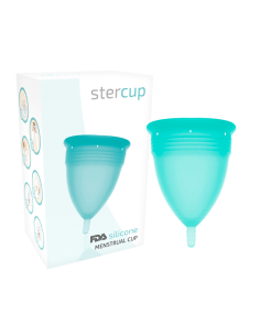 Stercup - copa menstrual fda silicona aquamarina - talla l 2