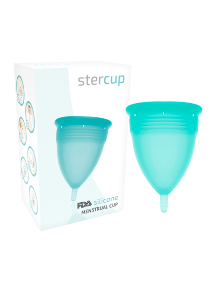 Stercup - copa menstrual fda silicona aquamarina - talla l