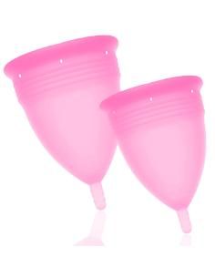 Stercup - pack copa menstrual silicona fda talla s + l rosa