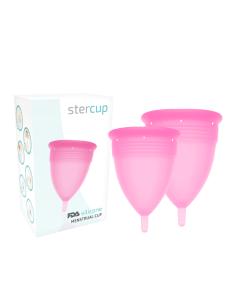 Stercup - pack copa menstrual silicona fda talla s + l rosa 2