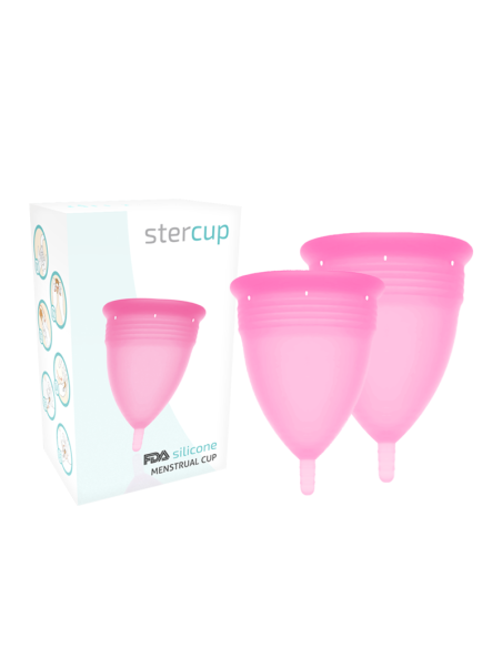 Stercup - pack copa menstrual silicona fda talla s + l rosa
