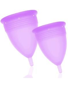 Stercup - pack copa menstrual silicona fda talla s + l lila