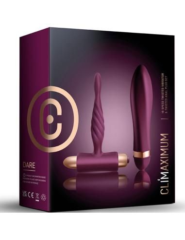 Climaximum - dare kit vibrador trenzado + plug anal principiantes