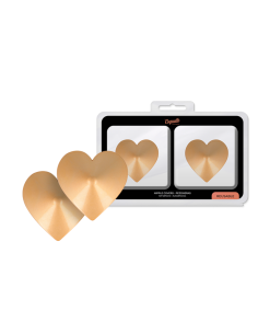 Coquette chic desire - cubre pezones metal corazones dorados