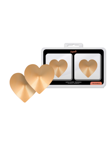 Coquette chic desire - cubre pezones metal corazones dorados
